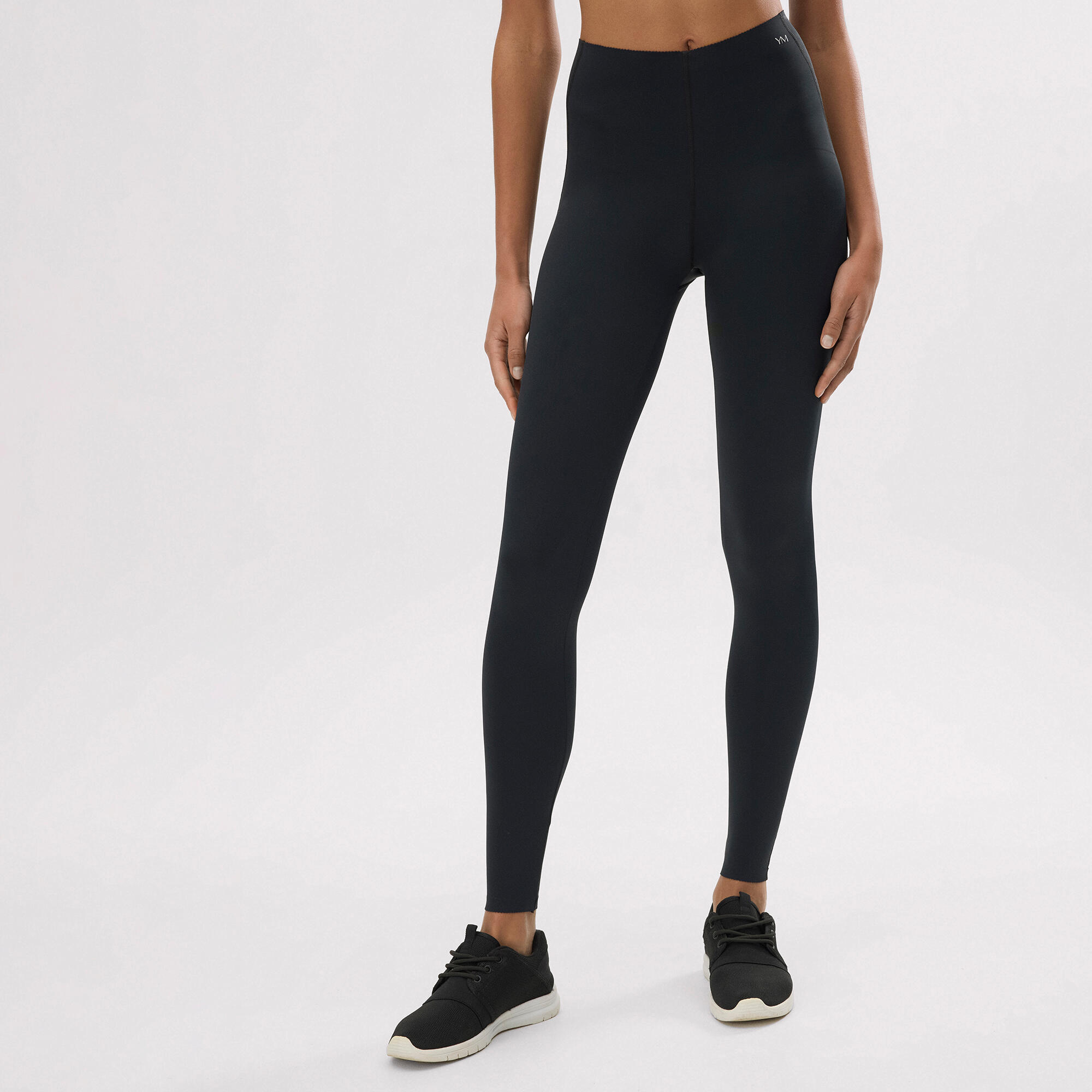 Leggings deportivos compressive largos vientre plano negro
