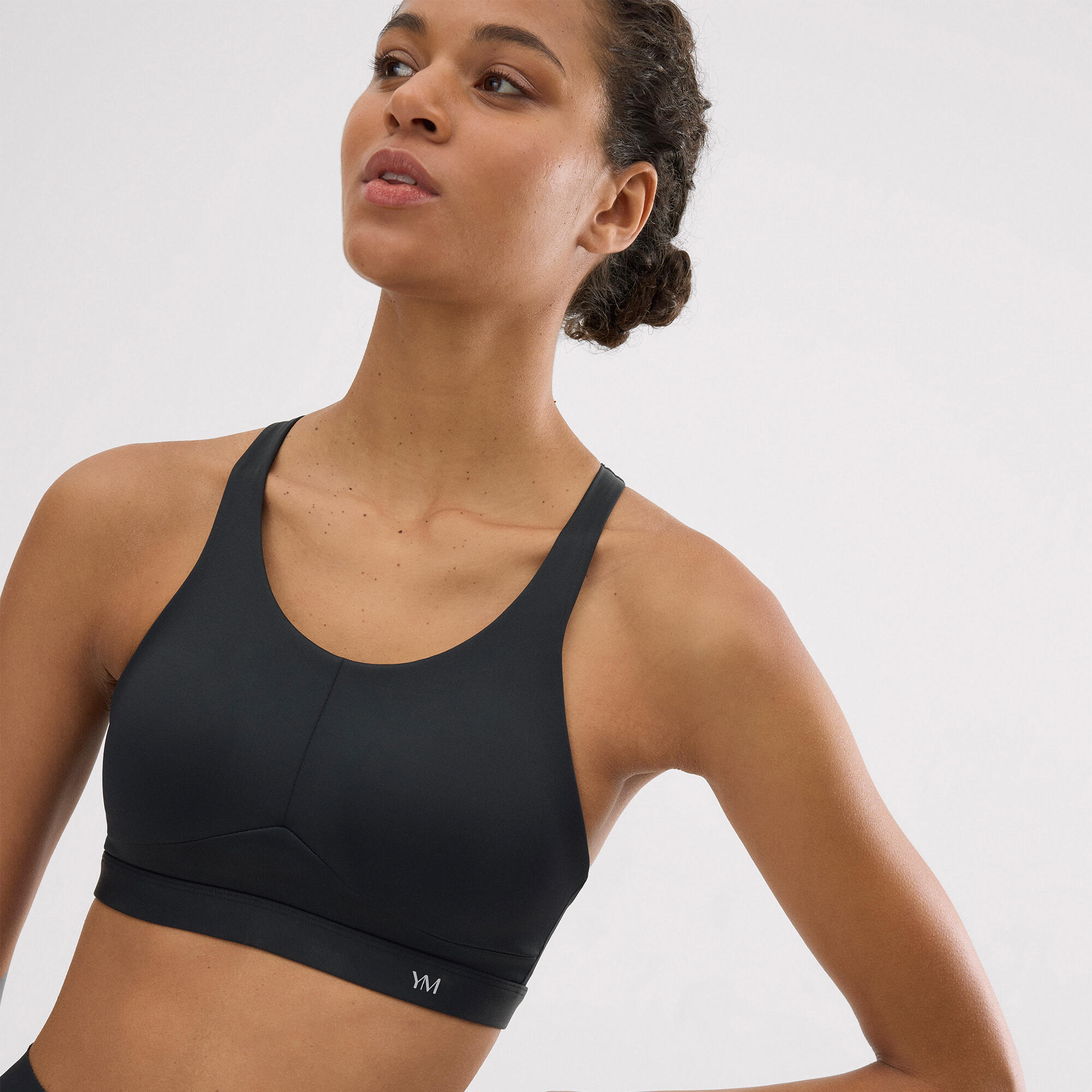 Soutien-gorge de sport compressif à fort impact avec bretelles réglables en noir 3/7