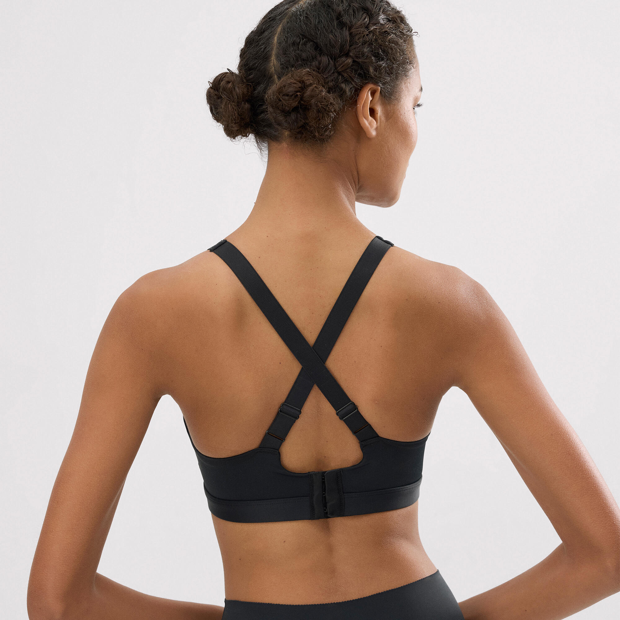 Soutien-gorge de sport compressif à fort impact avec bretelles réglables en noir 2/7