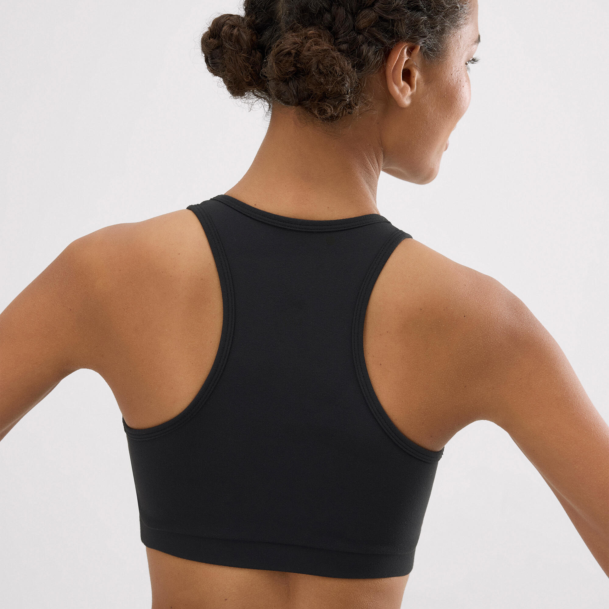 Soutien-gorge de sport color block en coton noir 2/6