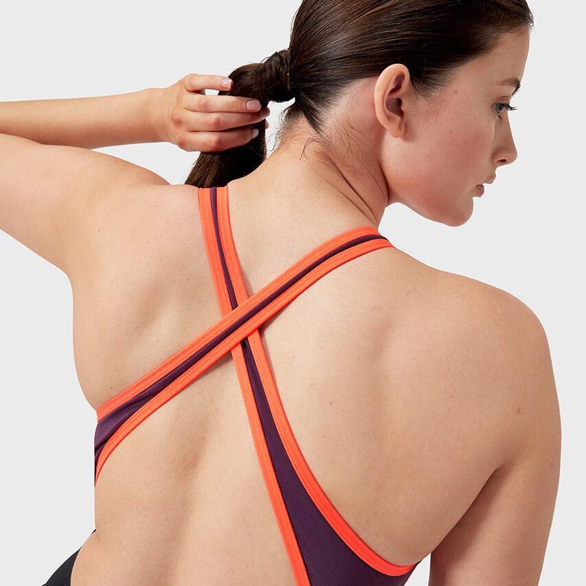 Badpak Speedo High Neck Splice Cross Back voor vrouwen 5/7