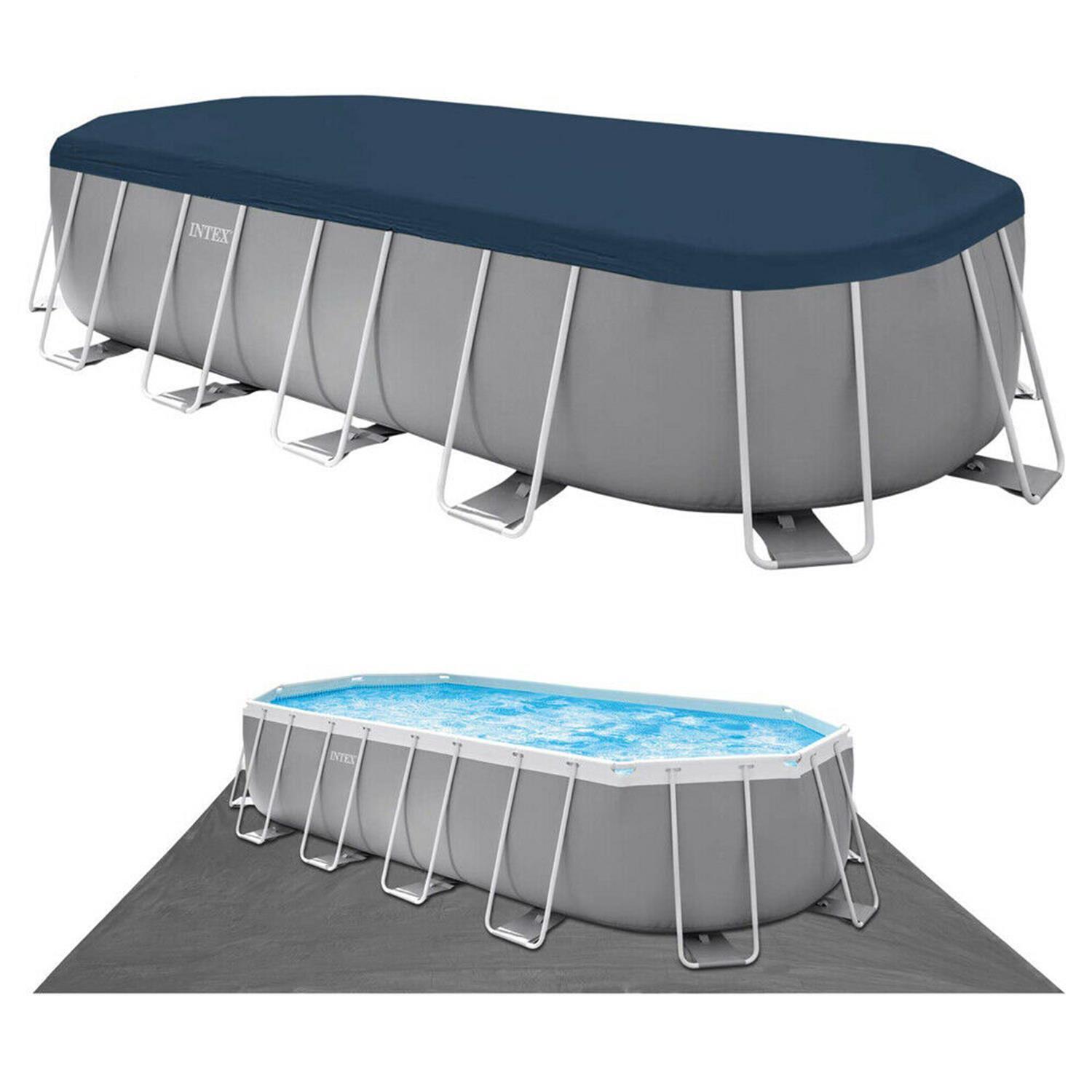 Intex Prism Frame Oval Pool Swimming Pool 610x305x122 cm Schwimmbad Filterpumpe 6/7