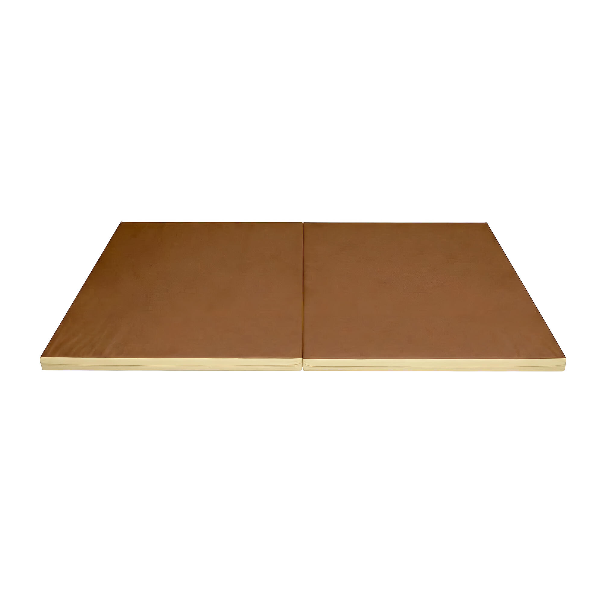 Materac Gimnastyczny Gamma 200X100X8 Dwuczęściowy Beżowo-Brązowy 5/6