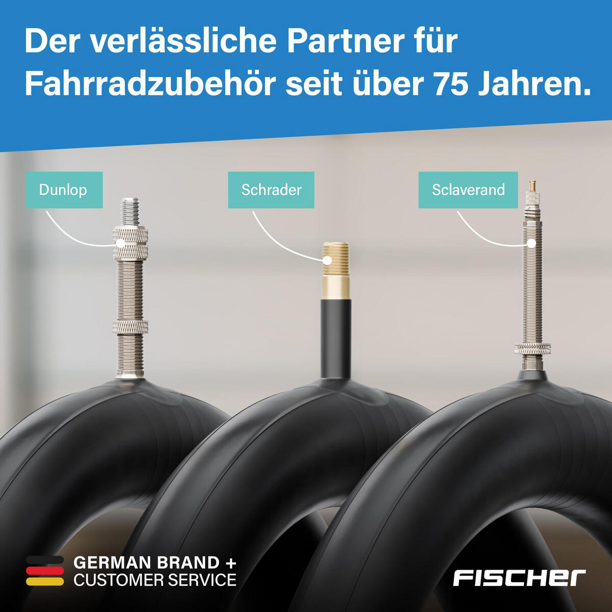 Chambre à air medium valve schrader Fischer 28 7/7