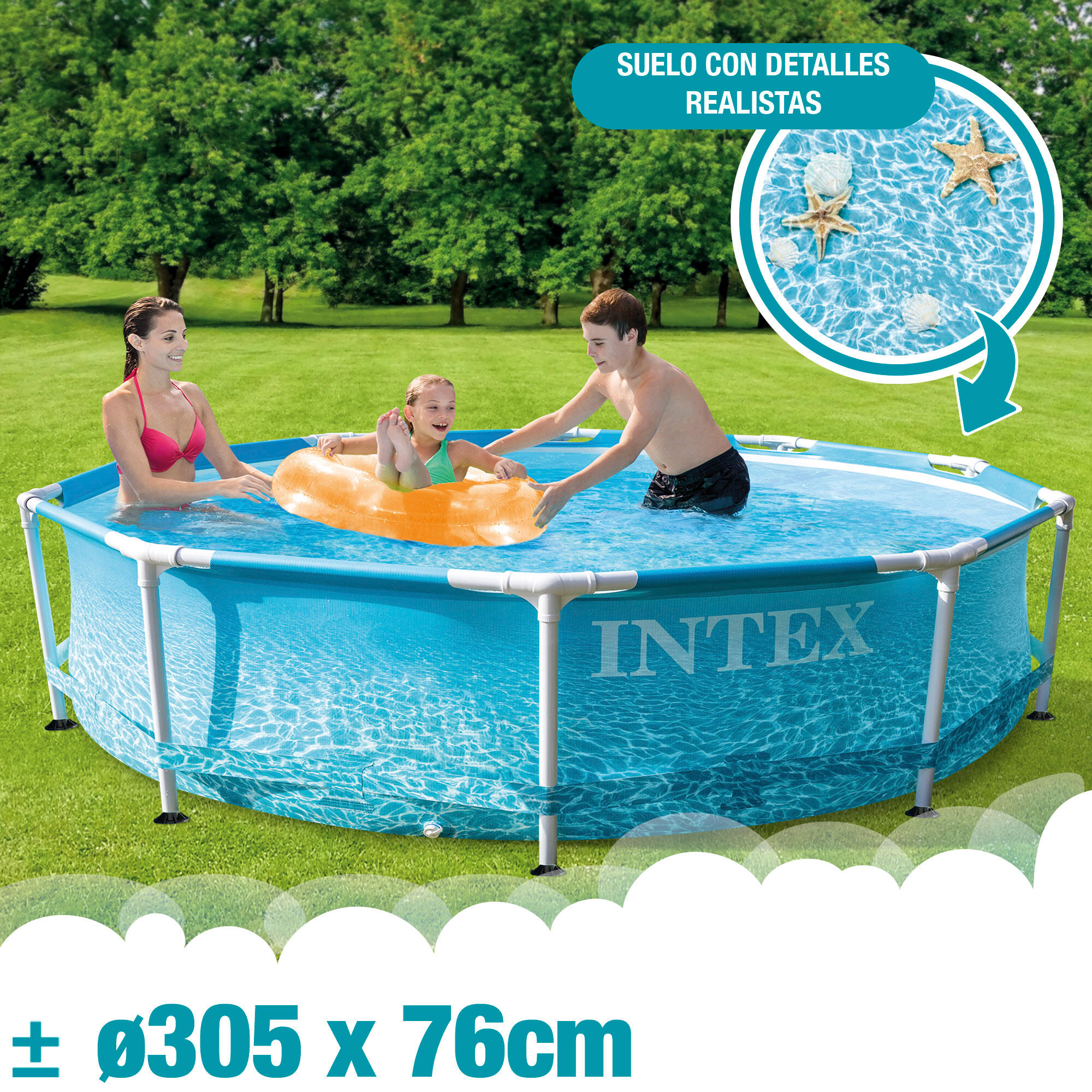 Piscina tubular redonda Metal Frame Beachside INTEX 2/7