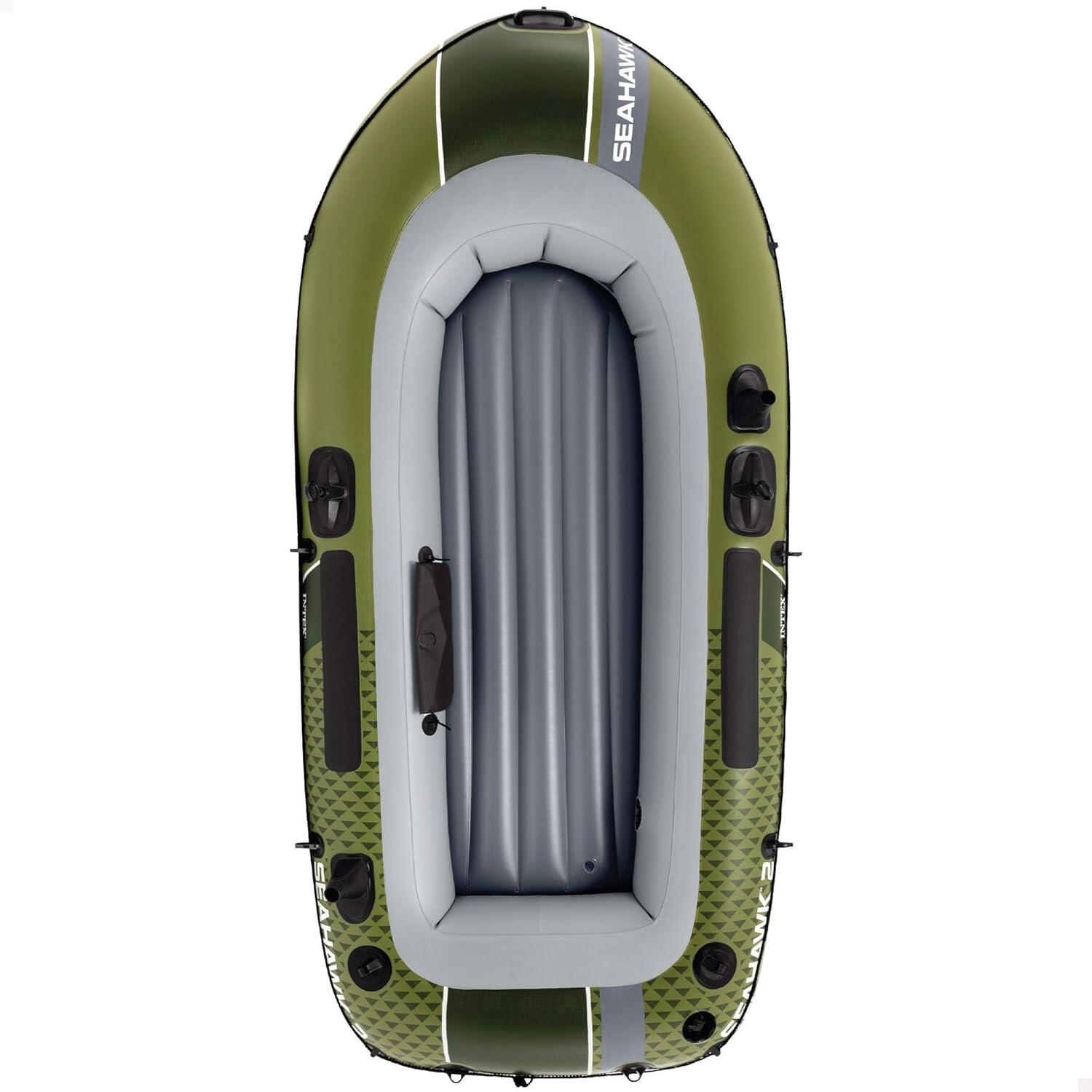 Barca hinchable Seahawk 4 con remos, asientos y bomba de inflado INTEX 2/7