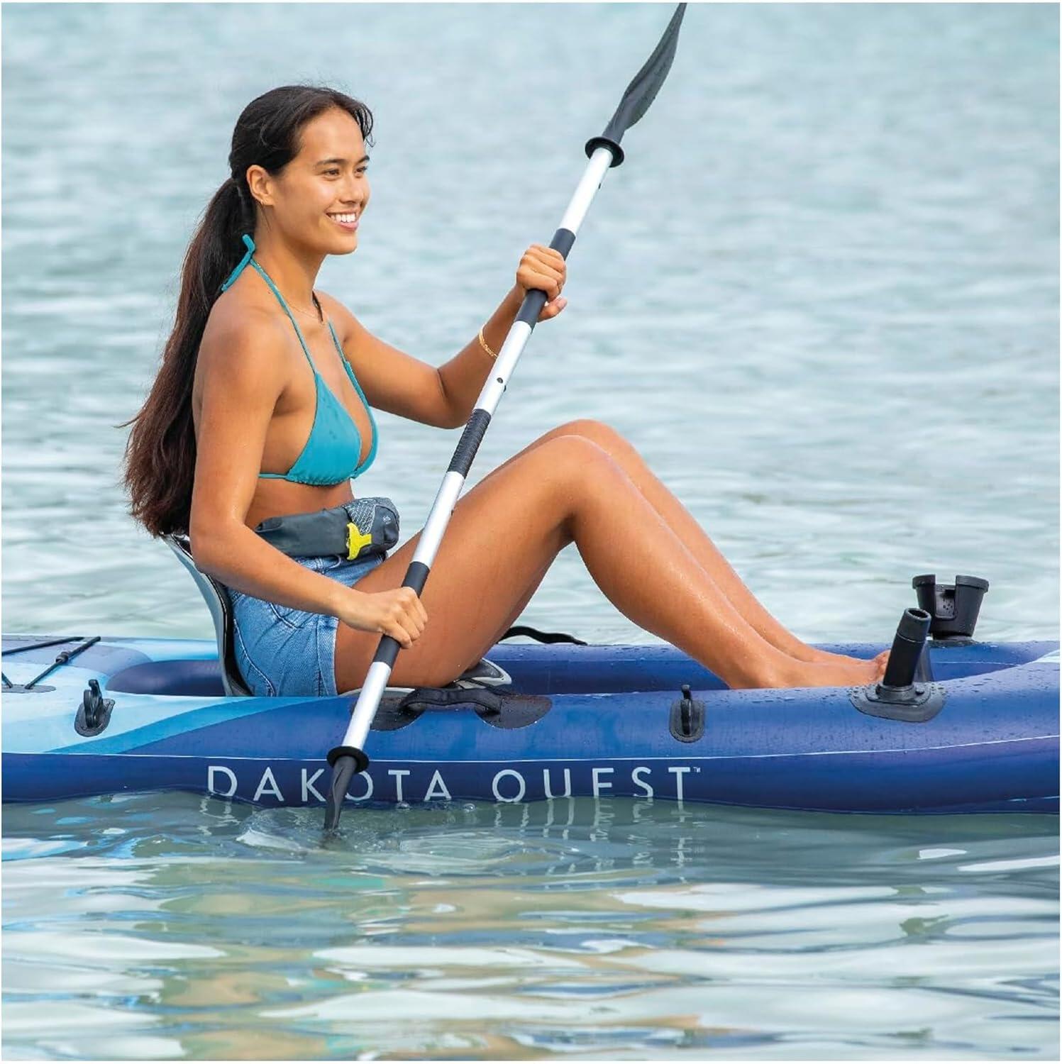 Kayak hinchable individual Dakota Quest con remo, hinchador y mochila INTEX 5/7