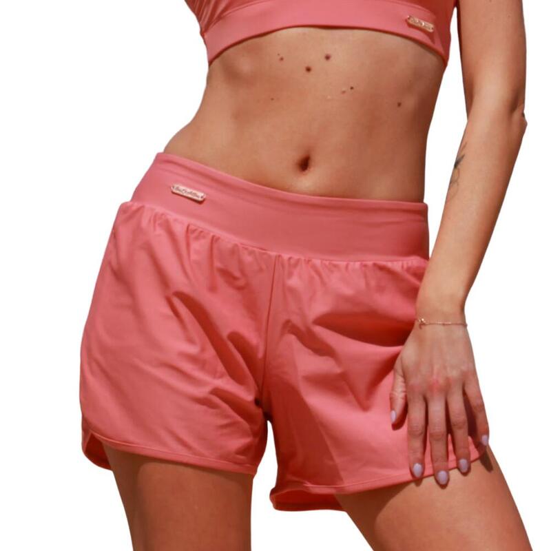 Short de sport femme Rose corail