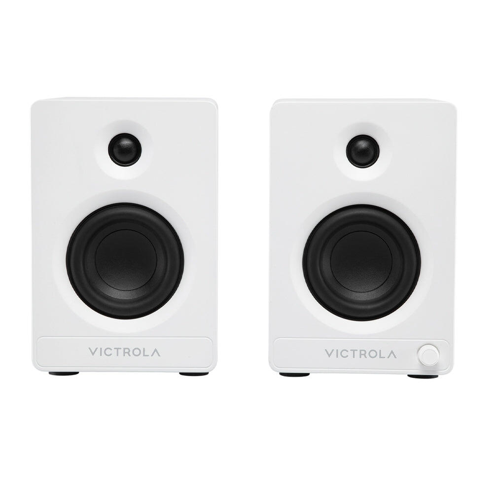 Victrola Tempo Bluetooth Bookshelf Speakers - White