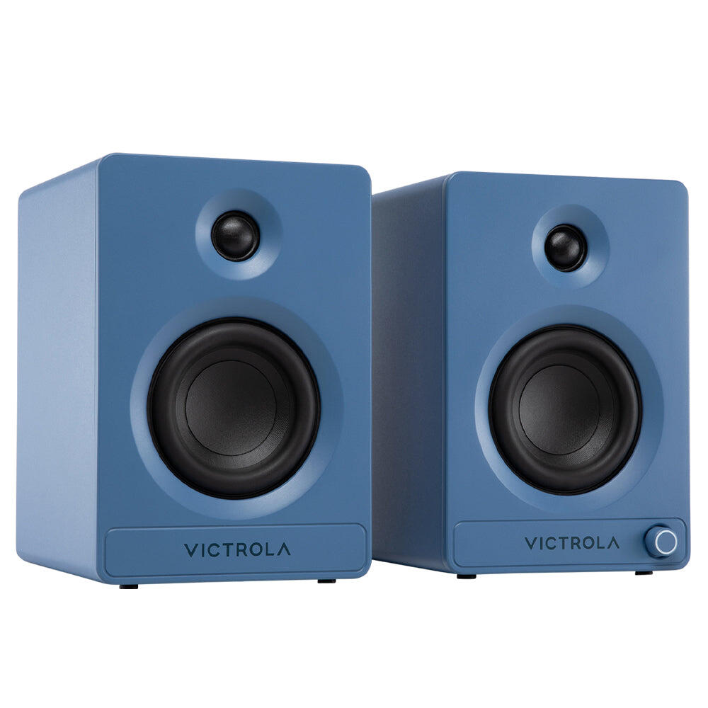 Victrola Tempo Bluetooth Bookshelf Speakers - Blue