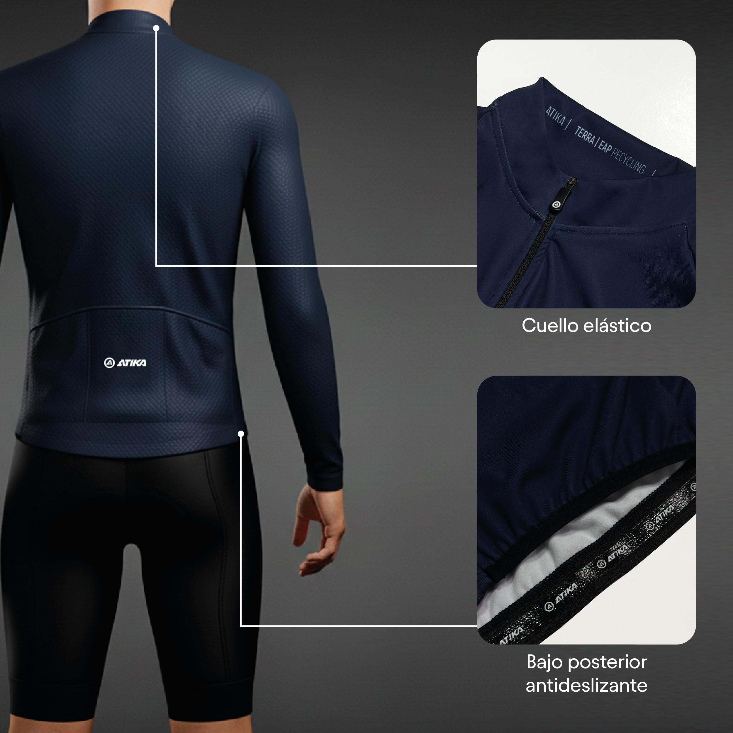 Maillot Camisa Ciclismo Hombre Manga Larga Terra Confort 3/7