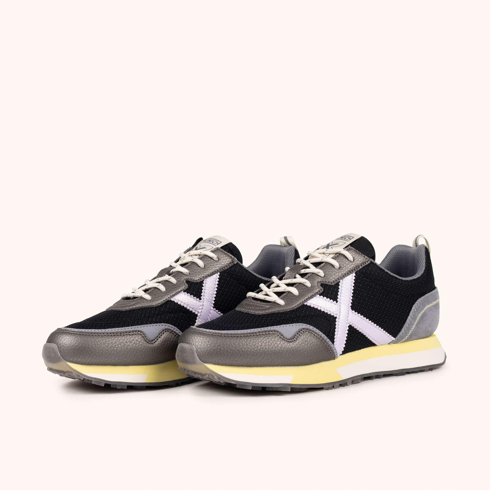 MUNICH NEXT WMN 22 Sneakers Urbane Nere e Grigie con Dettagli Lavanda 5/5