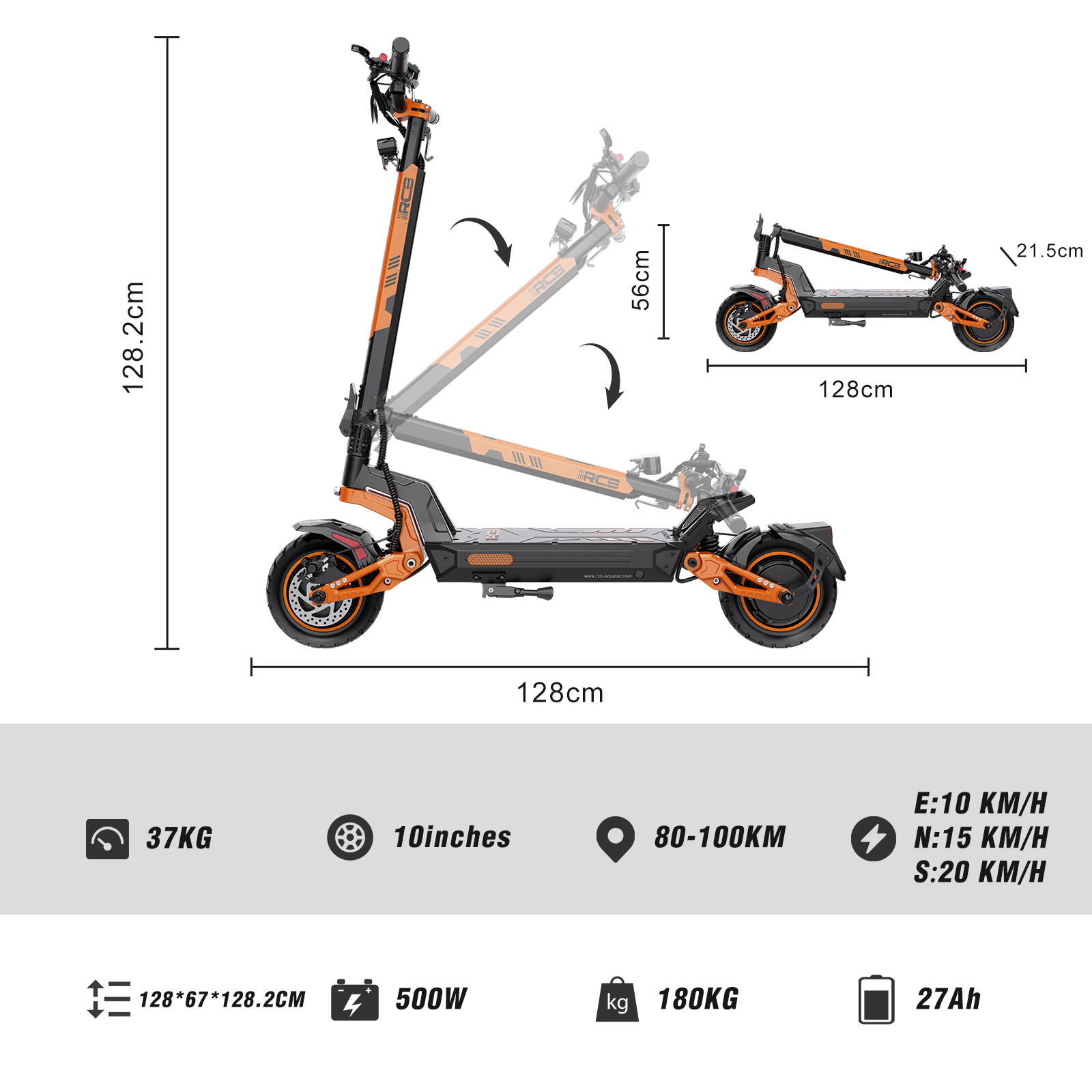 Monopattino elettrico D7 MAX, doppio motore 3600W, 10", 27Ah, pendenza 48,7% 6/7