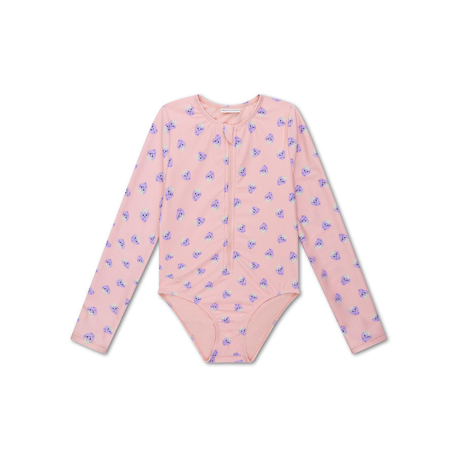 Maillot de bain UV Filles Avec Manches - Rose/Violet - Blackberry - 98/104 6/7
