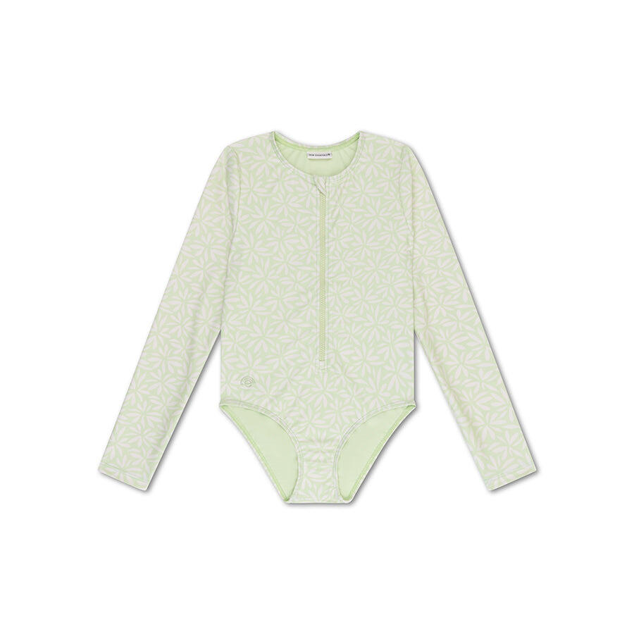 Maillot de bain anti-UV fille à manches longues - Vert - Matcha - 110/116 6/7