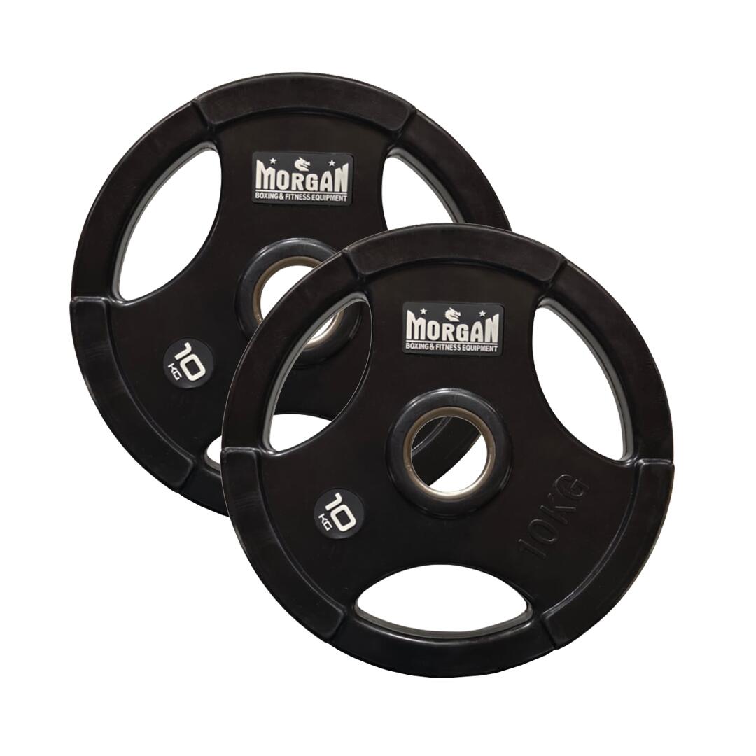 Morgan Tri-Grip Rubber Coated Olympic Weight Plates (Pair)