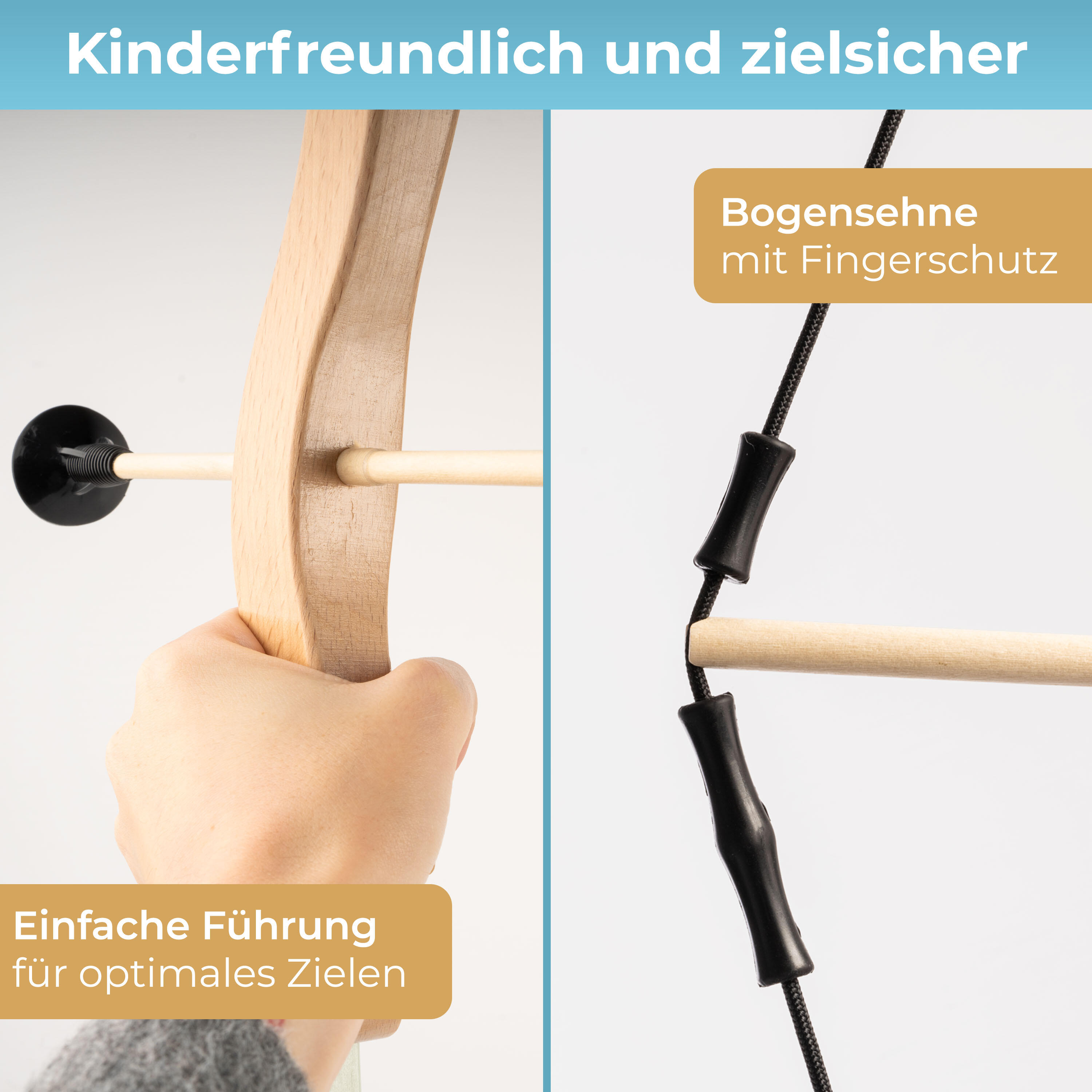 Takedown Kinderbogen aus Fiberglas und Holz für Kinder ab 5 Jahren 3/7
