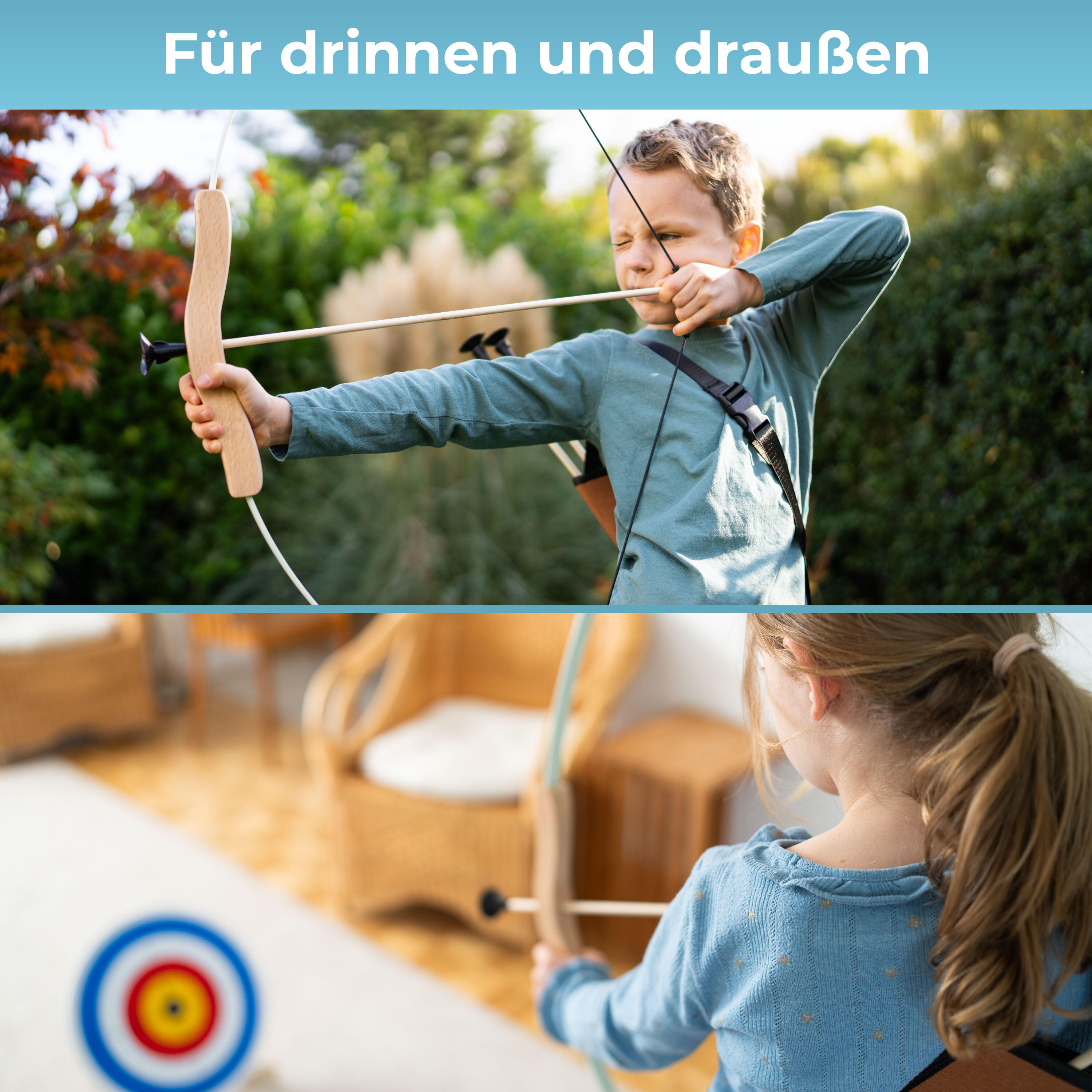 Takedown Kinderbogen aus Fiberglas und Holz für Kinder ab 5 Jahren 6/7