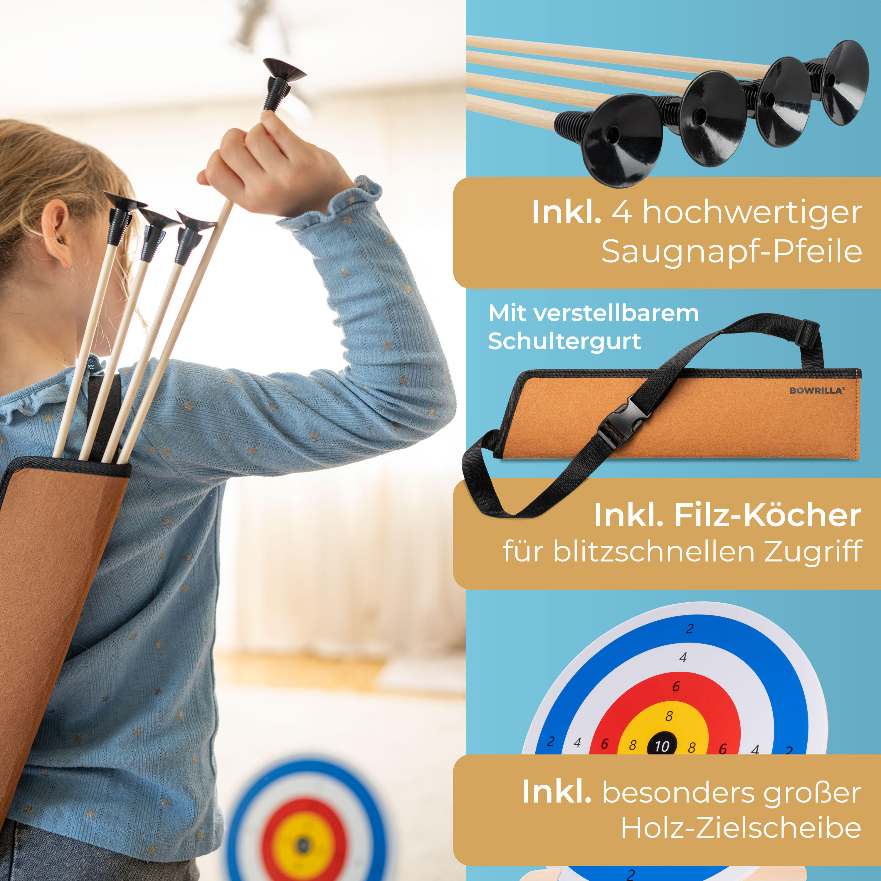 Takedown Kinderbogen aus Fiberglas und Holz für Kinder ab 5 Jahren 7/7