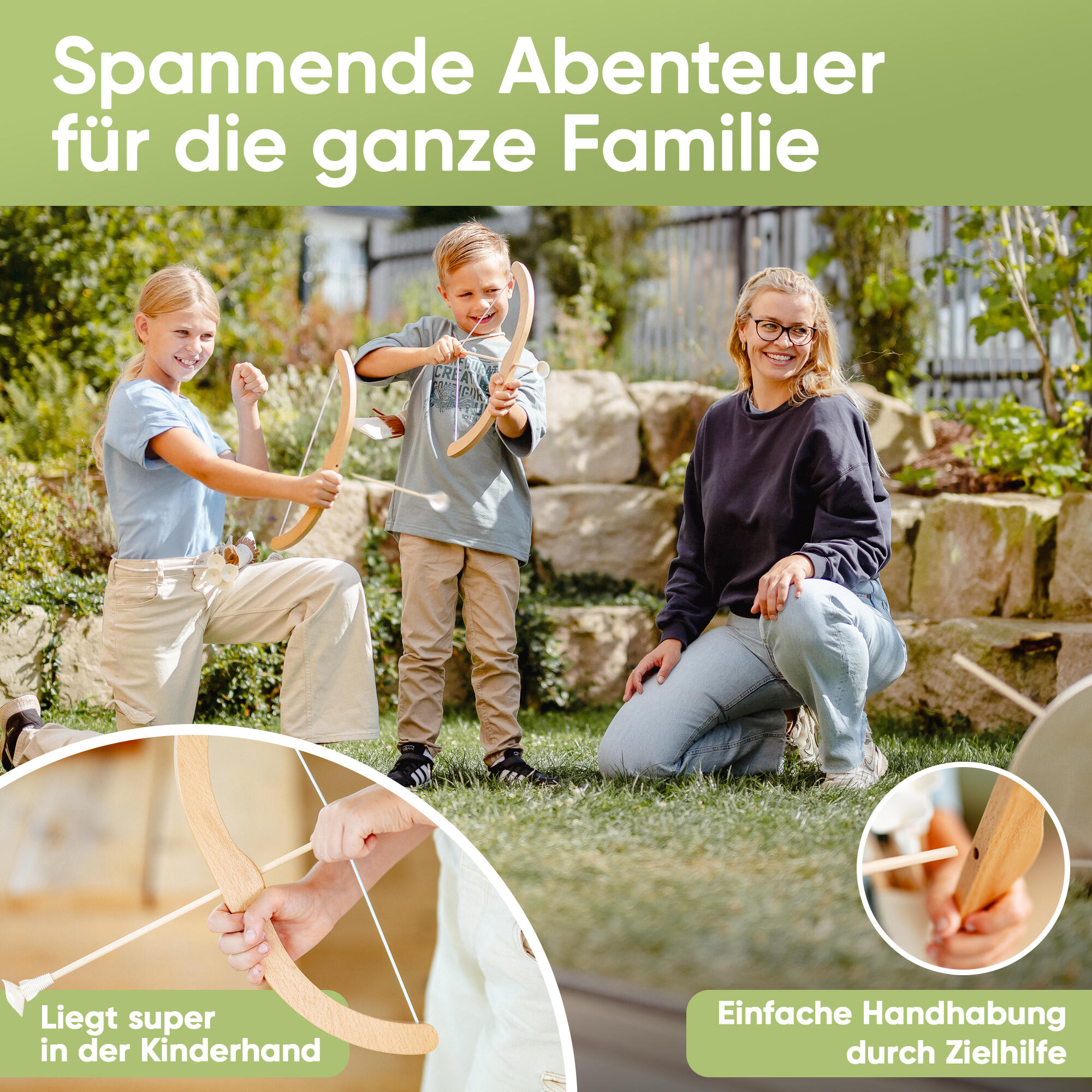 Pfeil und Bogen Holzspielzeug mit Holz-Zielscheibe ab 3 Jahren 5/7