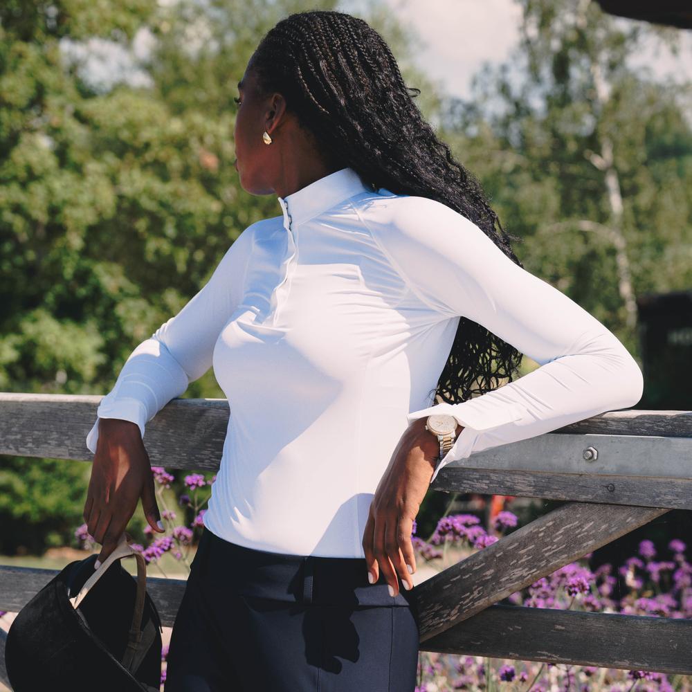 Show shirt women classic long sleeve white size 46 - Größe 5/5
