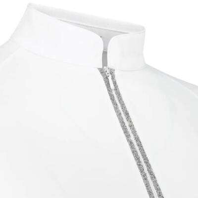 Showshirt dames classic met glitter rits lange mouwen beige size 36 - maat