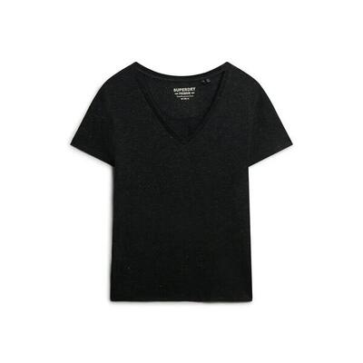 Dames-t-shirt met v-hals superdry slub emb de studios