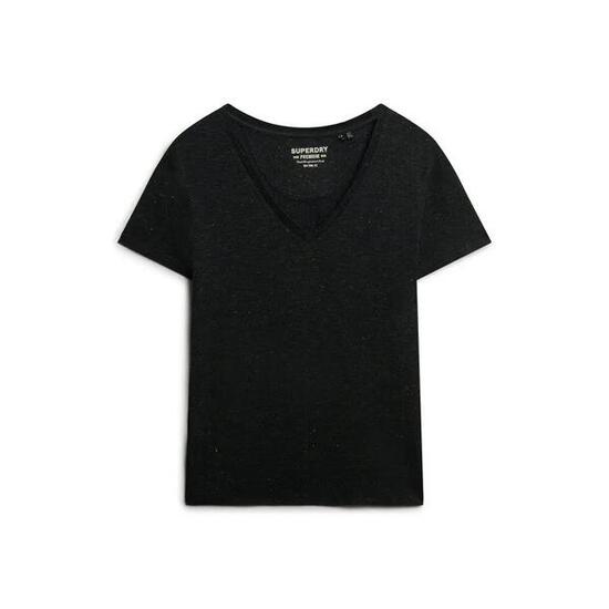 Dames-T-shirt met V-hals Superdry Slub Emb de Studios