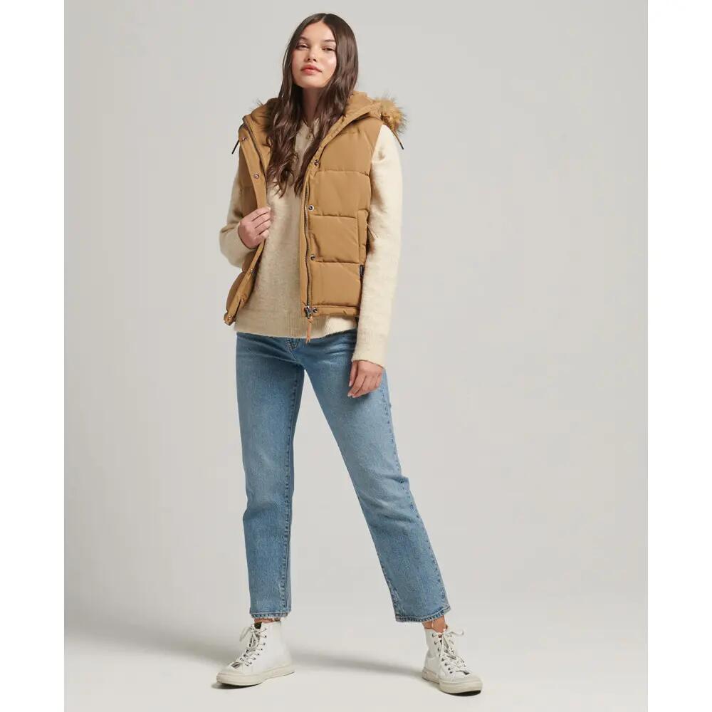 Chaleco de plumas de piel sintética para mujer Superdry Everest 2/6