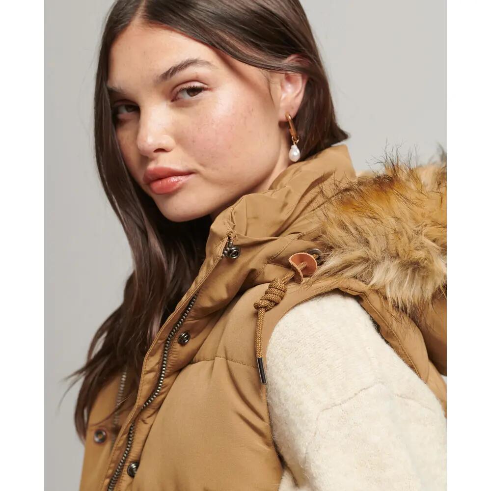 Chaleco de plumas de piel sintética para mujer Superdry Everest 5/6