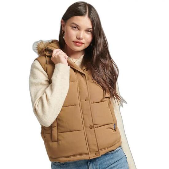 Doudoune sans manches fausse fourrure femme Superdry Everest