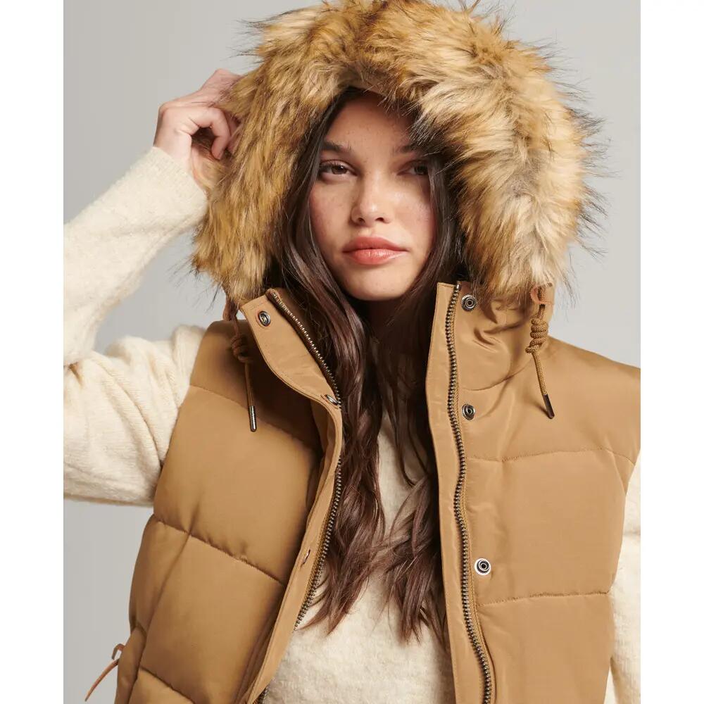 Chaleco de plumas de piel sintética para mujer Superdry Everest 4/6