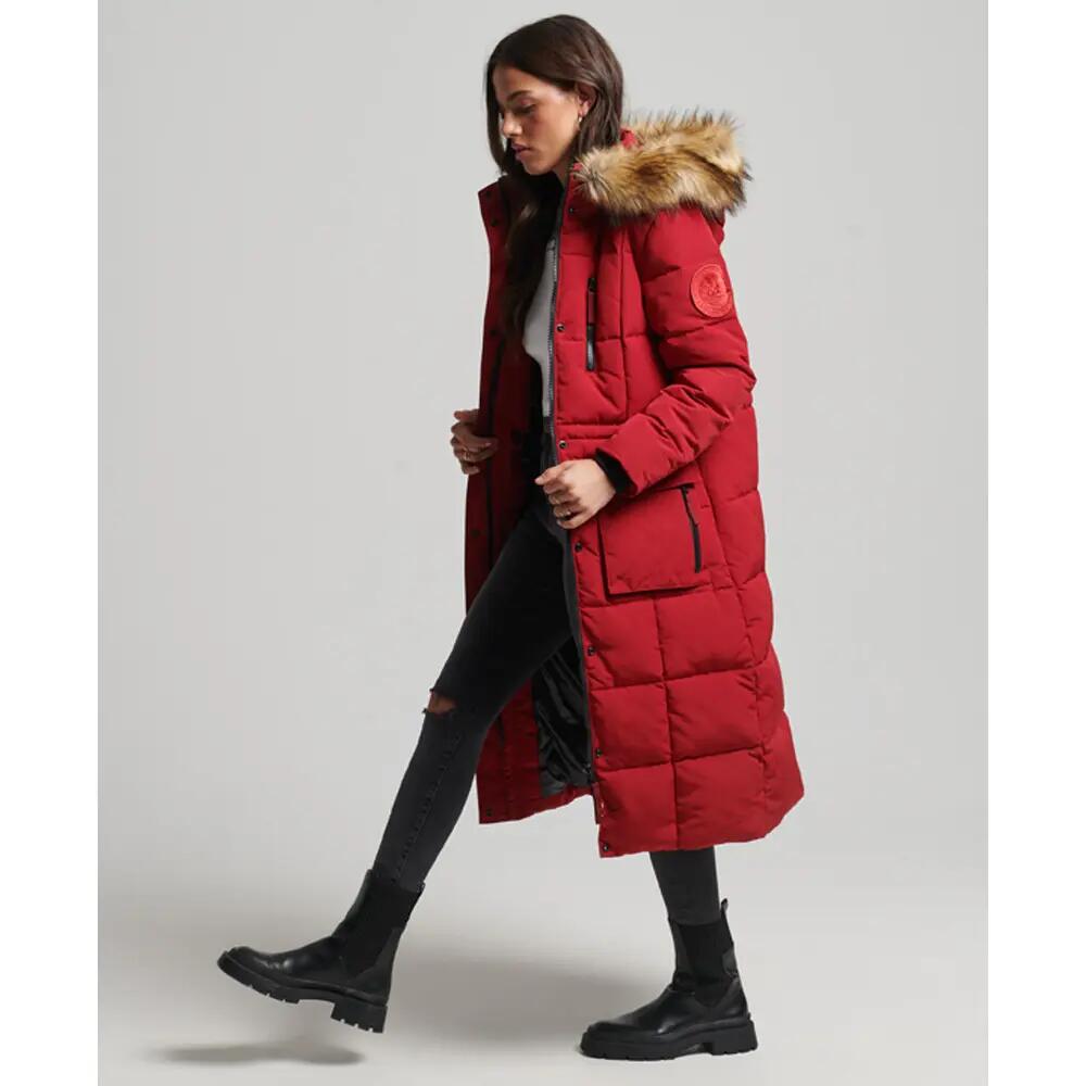 Doudoune longue bordé de fausse fourrure femme Superdry Everest 3/7