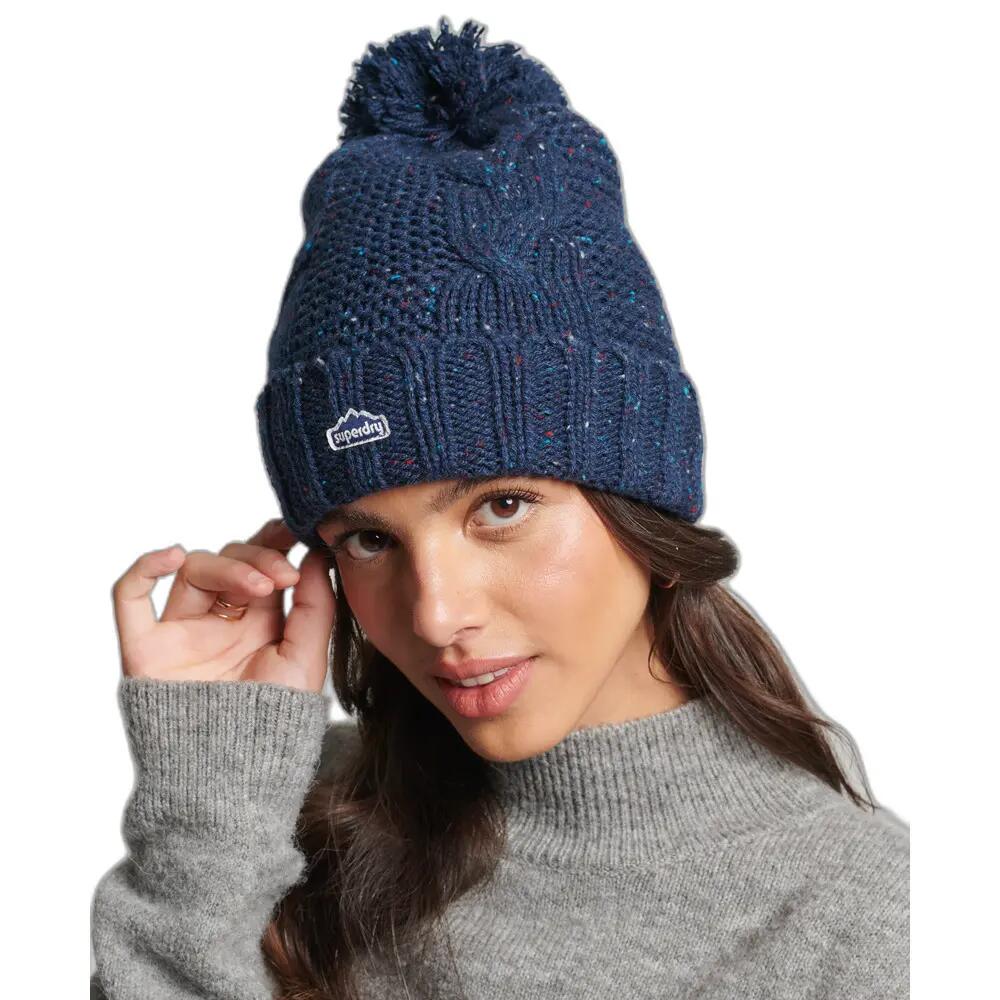 Chapéu de pom-pom de malha feminina Superdry 2/4