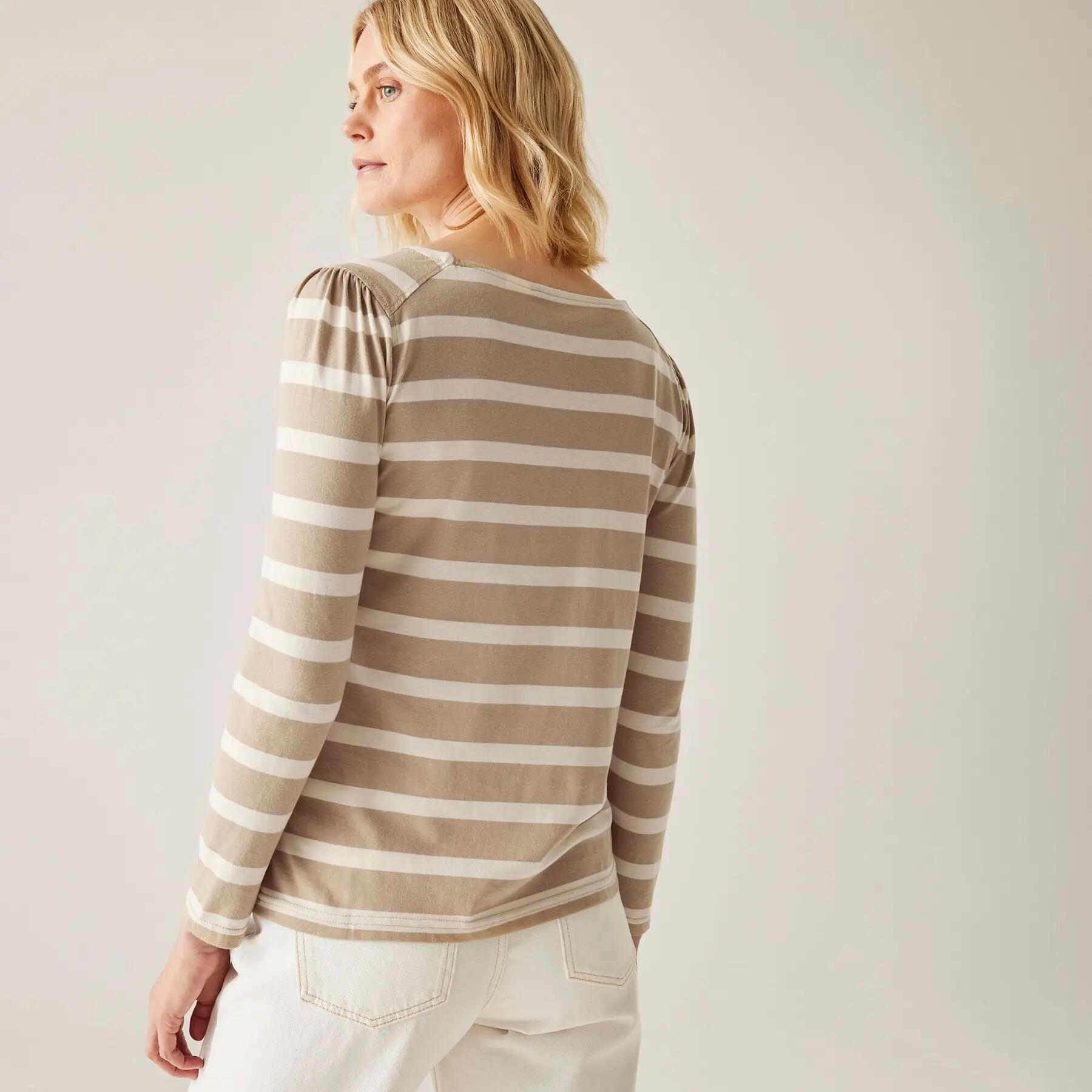 Dames-T-shirt met lange mouwen Regatta Federica Striped 5/7
