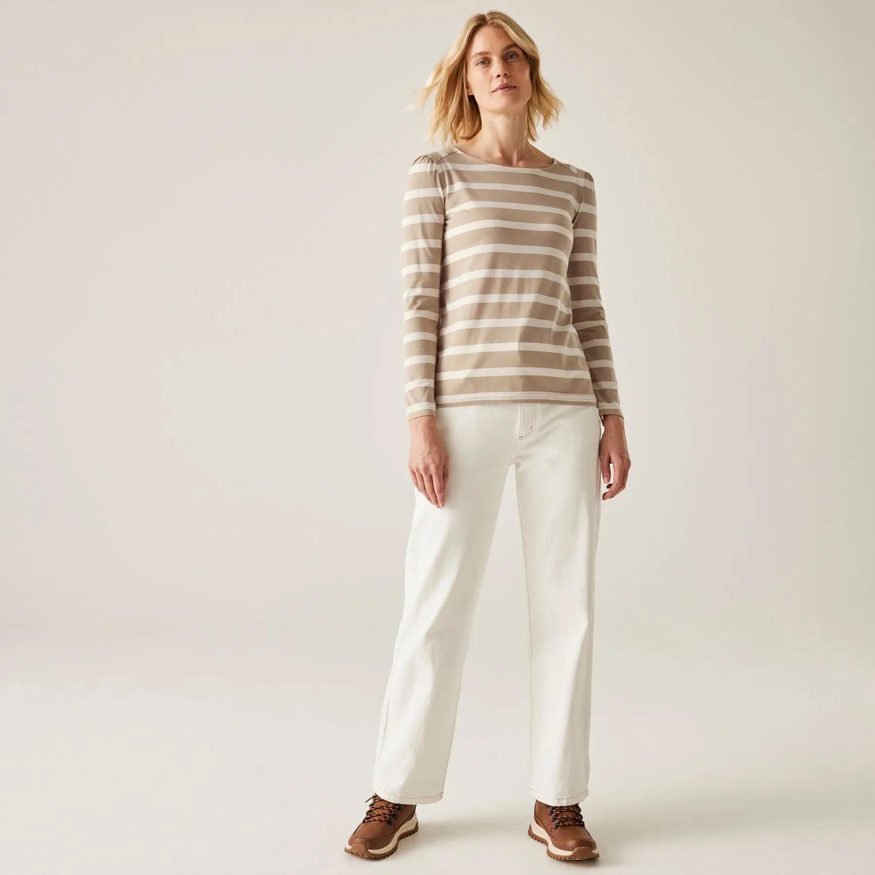 Dames-T-shirt met lange mouwen Regatta Federica Striped 2/7