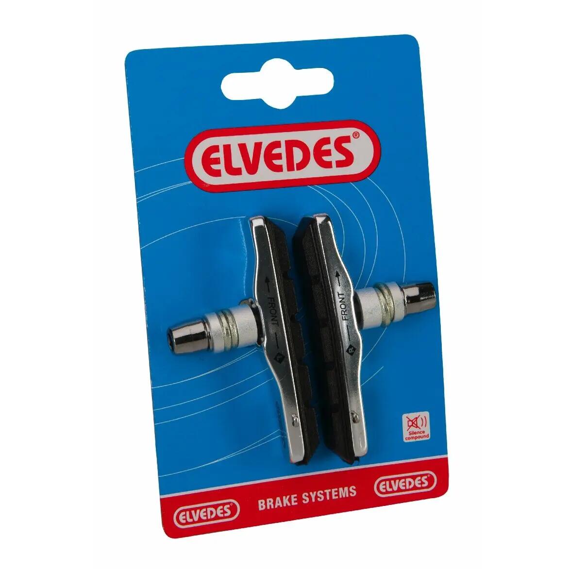 Paire de patins de frein plus porte patins alu Elvedes V-type 2/3