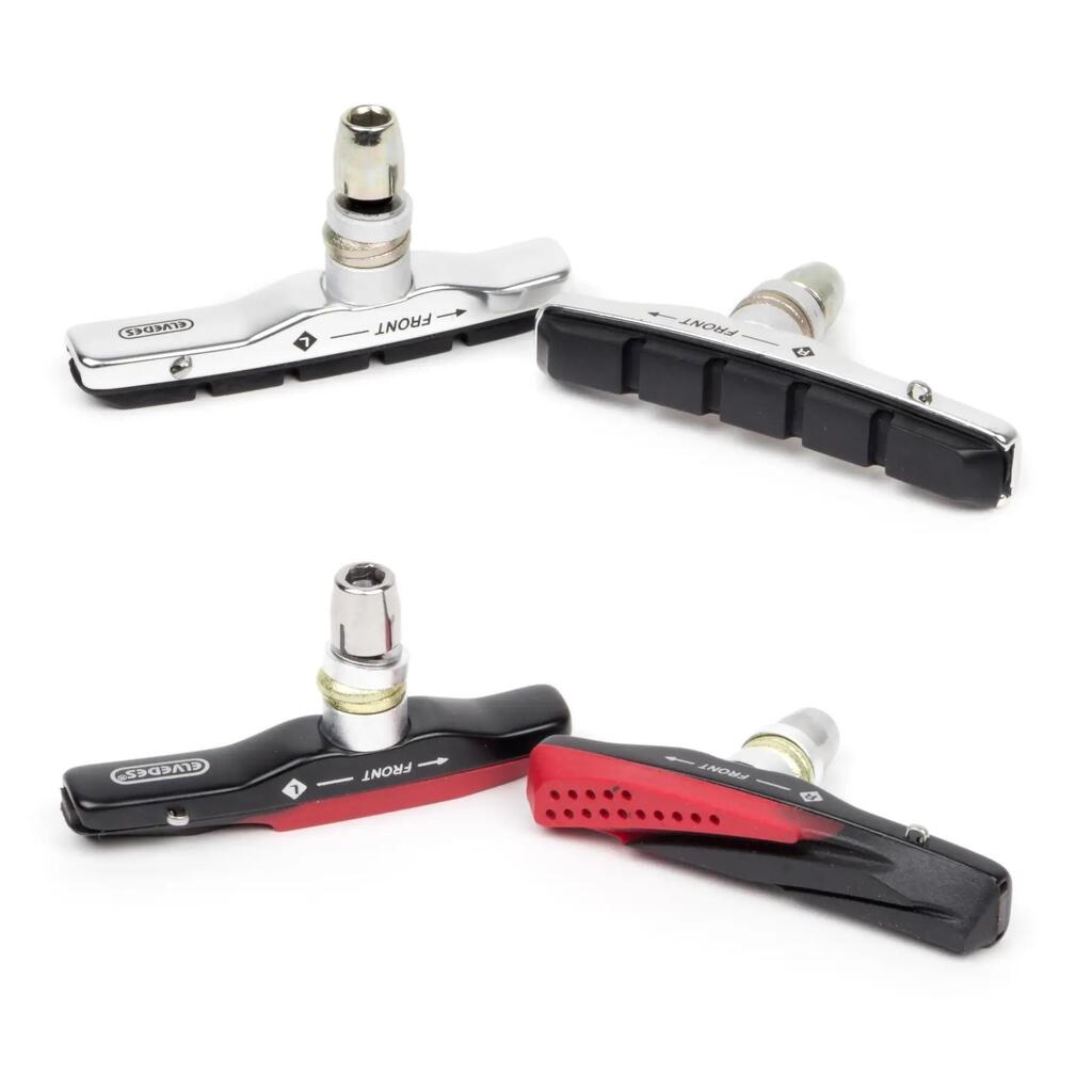 Pair of brake pads plus aluminum pad holder Elvedes V-type