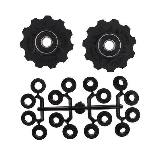 Galets de derailleur vitesses, roulements annulaires + spacers Elvedes 7/8/9/10/