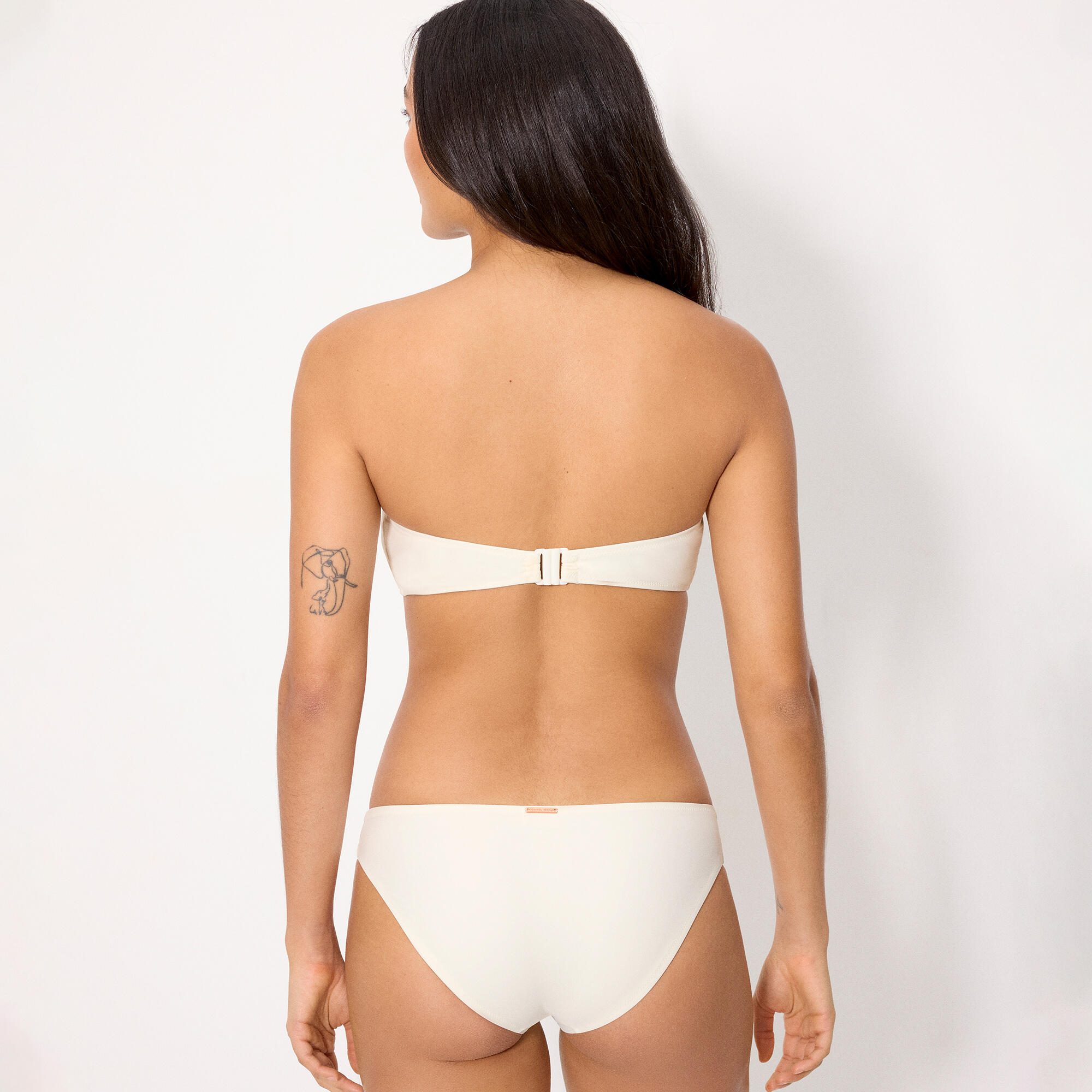 Ensemble bikini bandeau ivoire, bonnet B 2/7