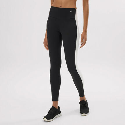 Leggings de sport longs noirs à effet push-up avec bande contrastante