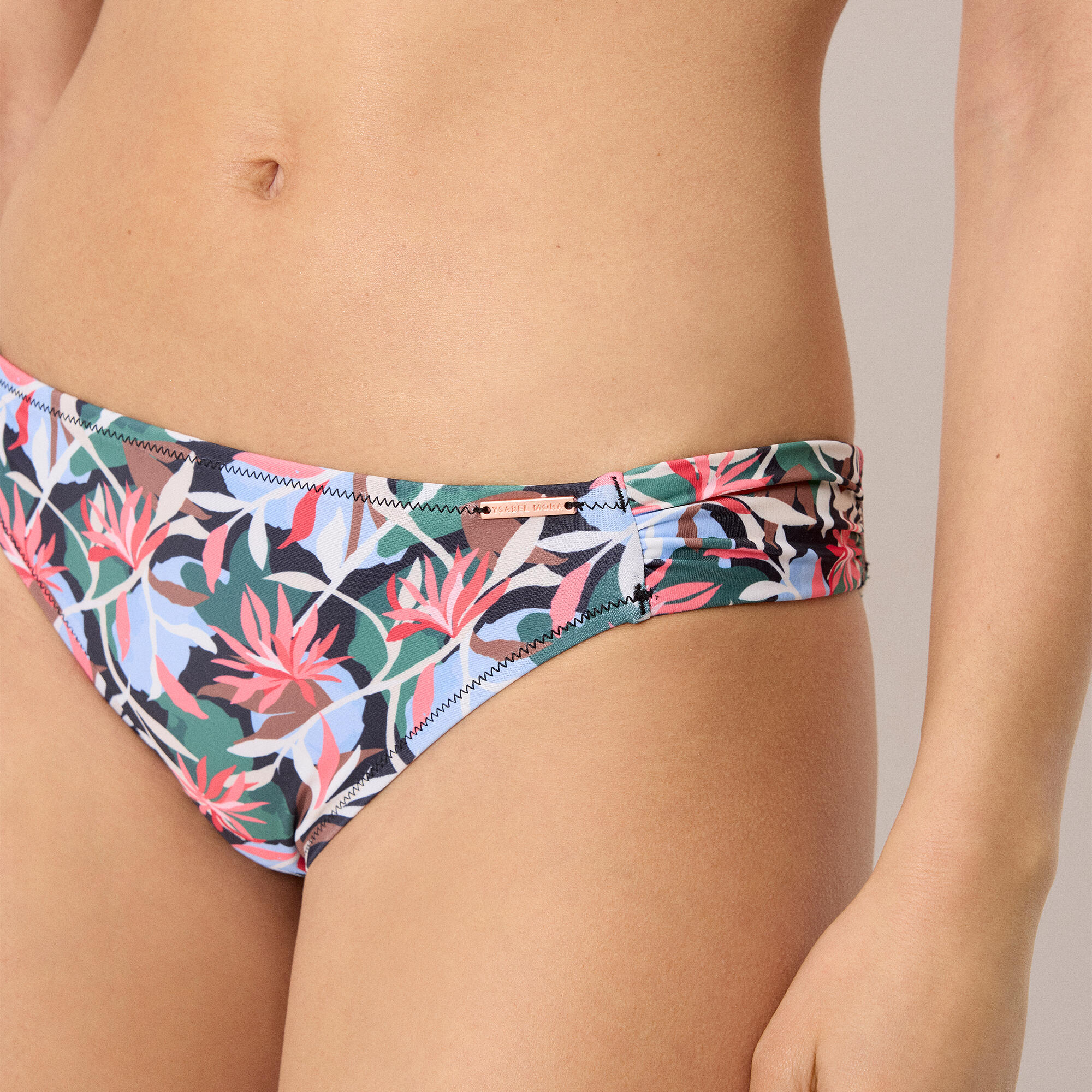 Ensemble bikini bandeau à imprimé tropical, bonnet B 7/7