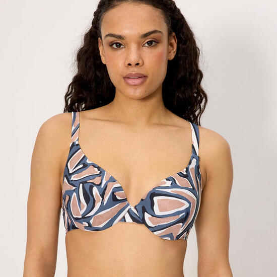 Top bikini estampado copa C