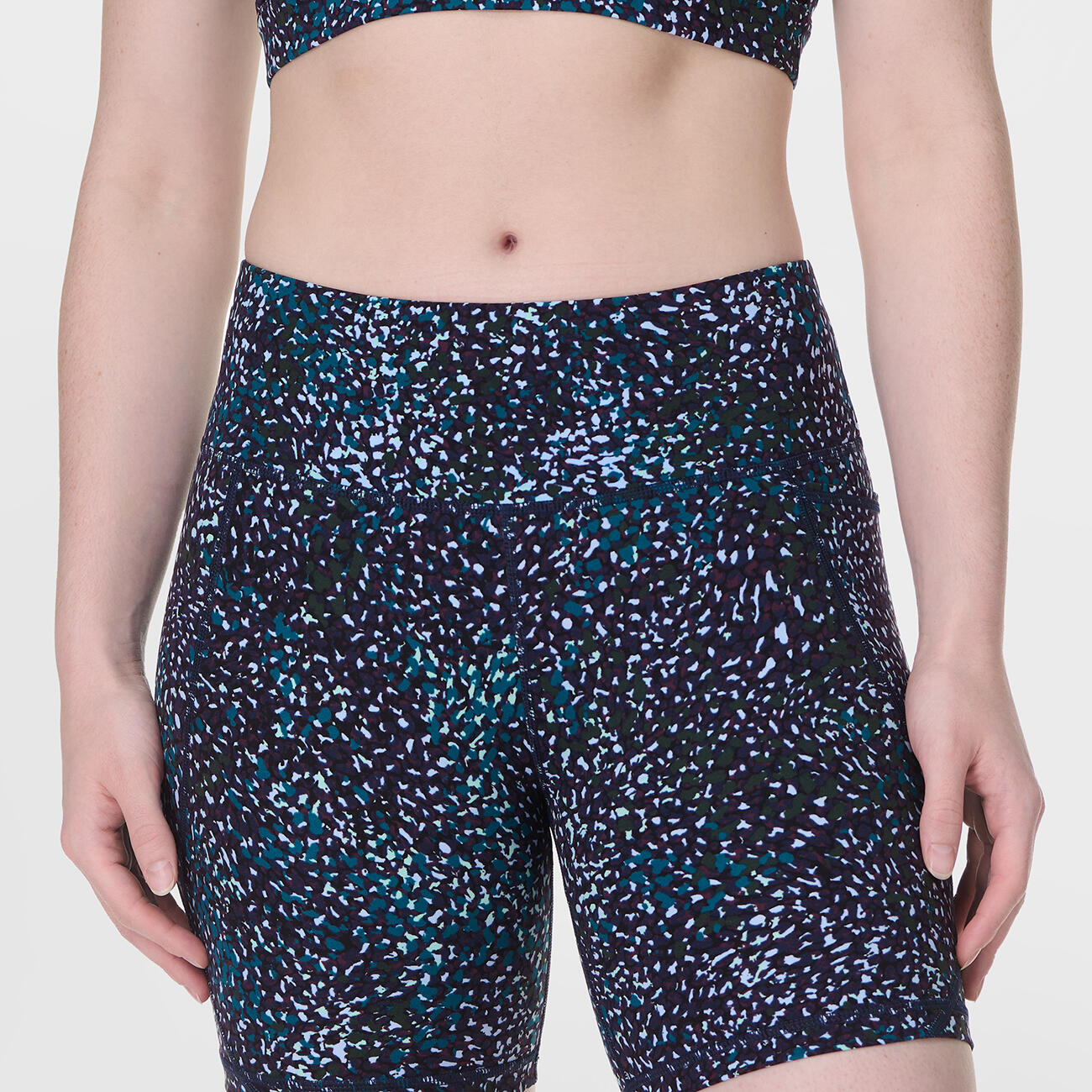 SWEATY BETTY Power Biker Shorts  BLAUWE AURORA PRINT XL 3/7