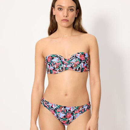 Conjunto de bikini bandeau estampado tropical copa B