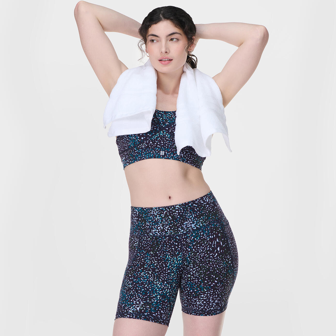 SWEATY BETTY Power Biker Shorts  BLAUWE AURORA PRINT XL 5/7