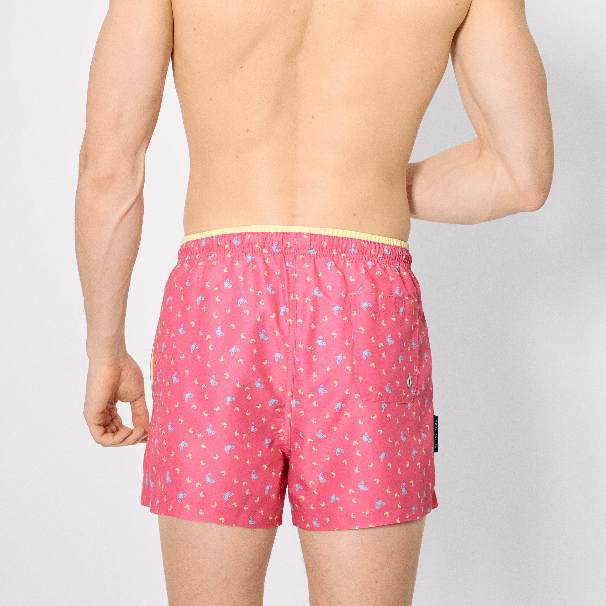 Bañador medio estampado cangrejos rosa 2/4