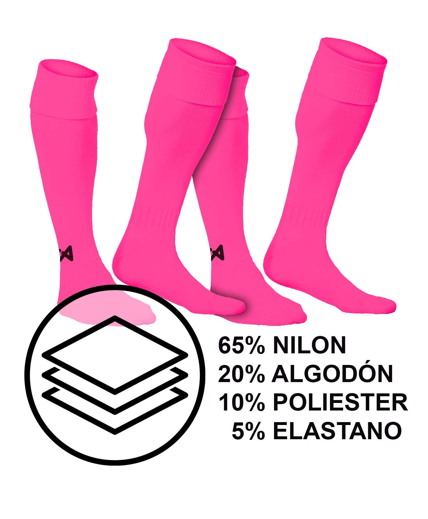 Pack 2 pares de Medias de Fútbol Asioka Soccer Fucsia Anti-pilling 5/6