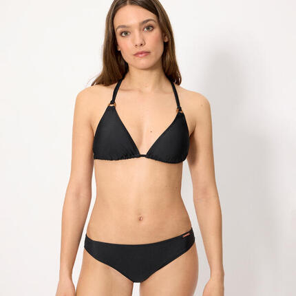 Conjunto de bikini top triángulo negro copa B