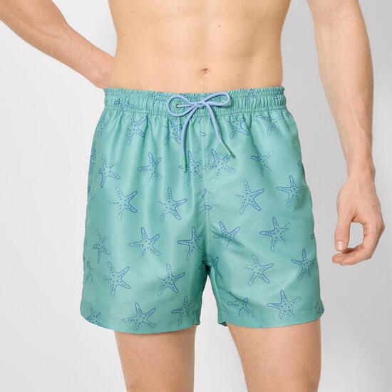 Maillot de bain une pièce à imprimé étoiles de mer vertes